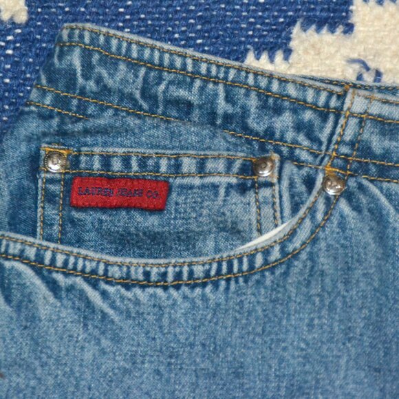 Vintage Lauren Jeans Co Ralph Lauren Patchwork Maxi Denim Skirt Size 14 - Picture 10 of 10